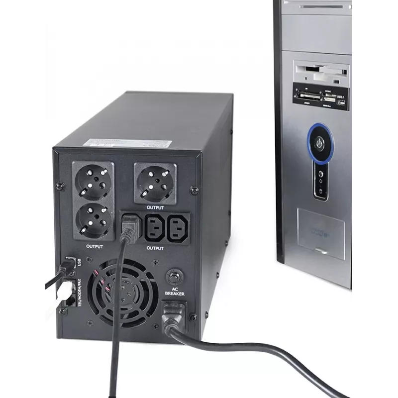 Gembird EG-UPS-036 UPS (uninterruptible power supply) line-interactive 3 kVA 1800 W 6 AC-uitgangen