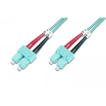 DIGITUS Professional - patchkabel - SC multimode (M) naar SC multimode (M) - 2 m - glasvezel - 50/125 micrometer - OM3 - halogeenvrij - aquamarijn