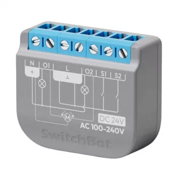 SwitchBot relaisschakelaar 2PM tweekanaals W5502320 – tweekanaalsrelais voor slimme bediening