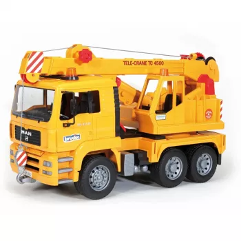 Kraanwagen BRUDER MAN BR-02754, ABS-constructie, geel, voor kinderen vanaf 4 jaar (zonder licht- en geluidsmodule)