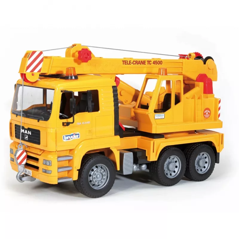 Kraanwagen BRUDER MAN BR-02754, ABS-constructie, geel, voor kinderen vanaf 4 jaar (zonder licht- en geluidsmodule)