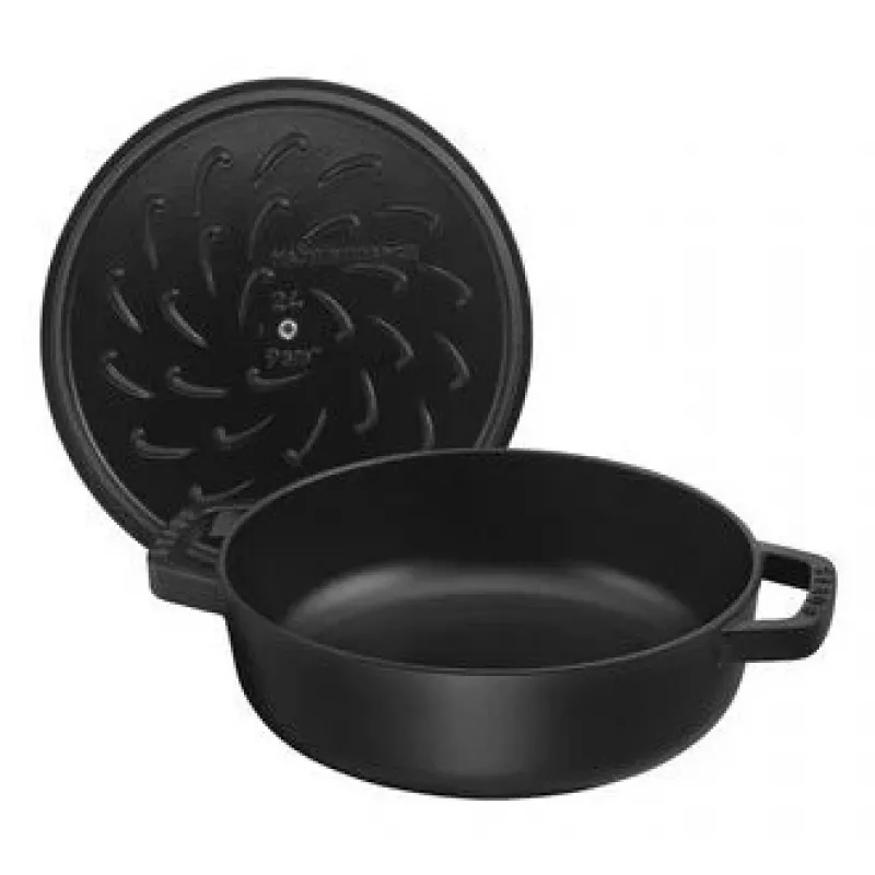 Staub Chistera 40511-472-0 braadpan 28 cm, rond, gietijzer, 3,7 l, zwart