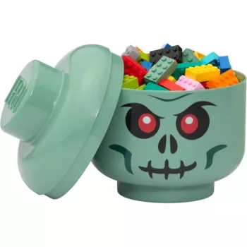 Opbergbox Room Copenhagen LEGO hoofd Skeleton klein, groen/zwart