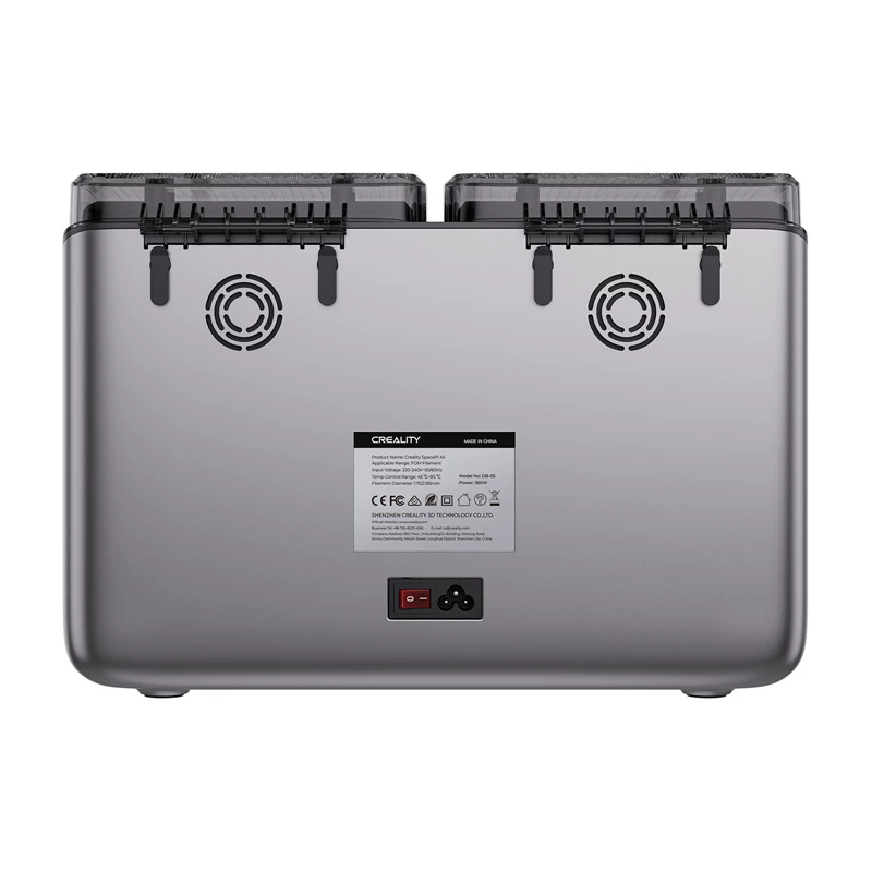 Filamentdroger Creality 4005010100 voor 3D-printers — compatibel met SpacePi X4, zwart/grijs, 1 stuk