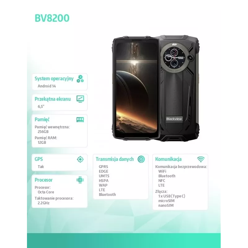 Smartphone BV8200 12/256GB zwart