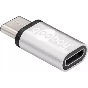 Wentronic Goobay USB-C™ adapter - USB 2.0 Micro-B bus, Zilver - voor het verbinden van een USB-C™ apparaat met een USB 2.0 Micro-B kabel (56636)