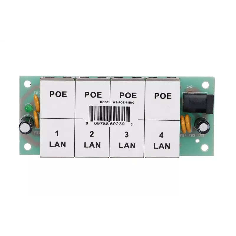 PoE-injector Extralink 4-poorts 4x 100 Mb/s RJ45, Fast Ethernet, 48 V, zonder behuizing
