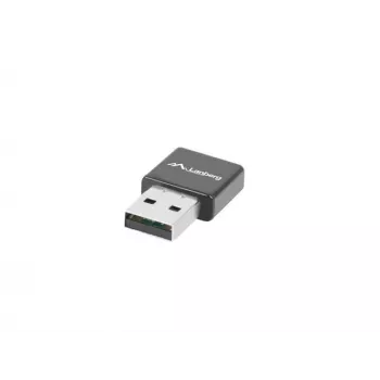 USB-WLAN-adapter LANBERG NC-0300-WI, 2x interne antennes 2 dBi, USB 2.0, tot 2400 Mbit/s, zwart
