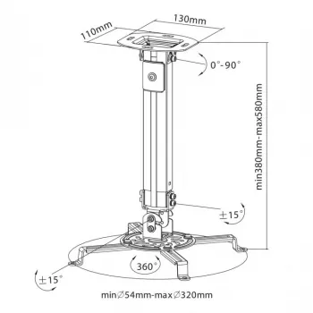 Sbox PM-18S projector-plafondbeugel