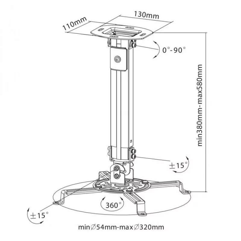 Sbox PM-18S projector-plafondbeugel