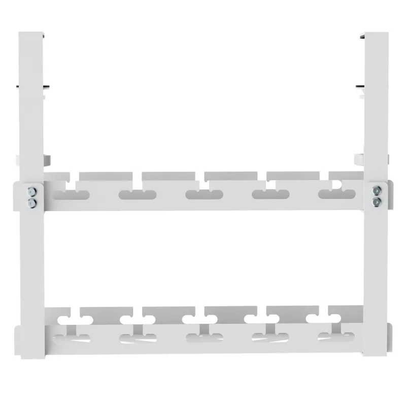 Kabelorganizer onder bureau MACLEAN MC-104 W, 2-laags stalen bak, wit, max. belasting 5 kg, voor tafeldiktes 0,5–5 cm