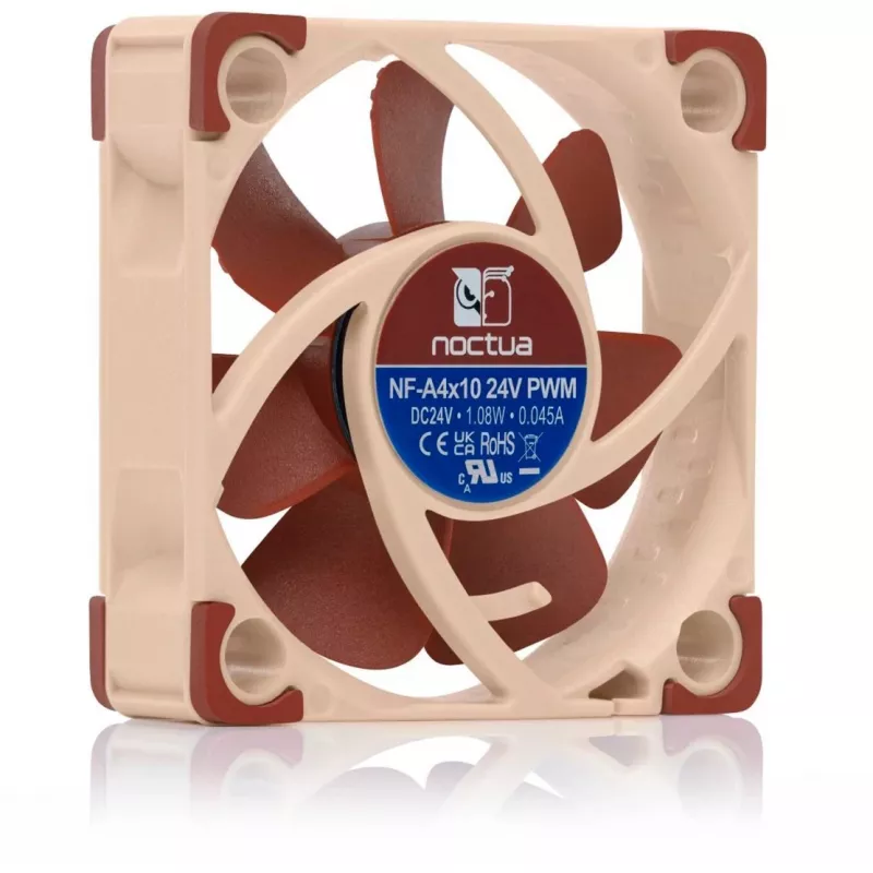 Noctua NF-A4x10 24V PWM behuizingsventilator, 40 mm, 5000 tpm, 19,6 dB, beige/bruin