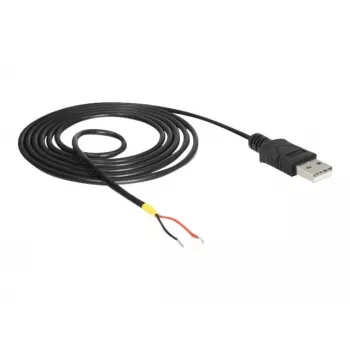 Delock kabel USB2.0 Type-A-stekker > 2 x open kabeleinden - 1,5 m - zwart (85664)