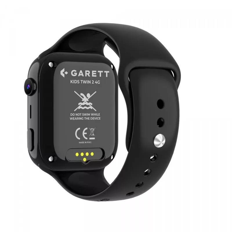 Slim kinderhorloge Garett Kids Twin 2 4G, 1,83" IPS, GPS, zwart