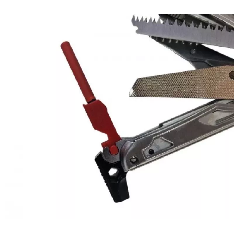 Multitool AZYMUT Giewon FS vuurstarter multitool met 19 tools, vuursteen, fluitje, gereedschapstas (H2038A)