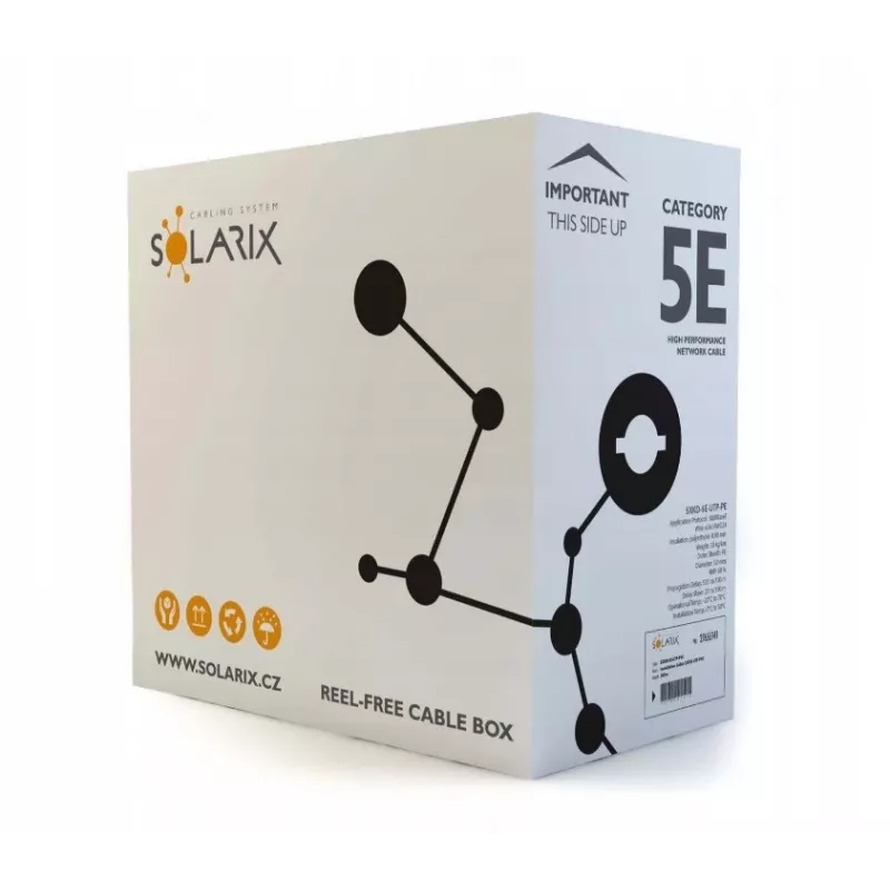 Netwerkkabel Solarix SXKD-5E-UTP-PE UTP CAT5E 305m zwart