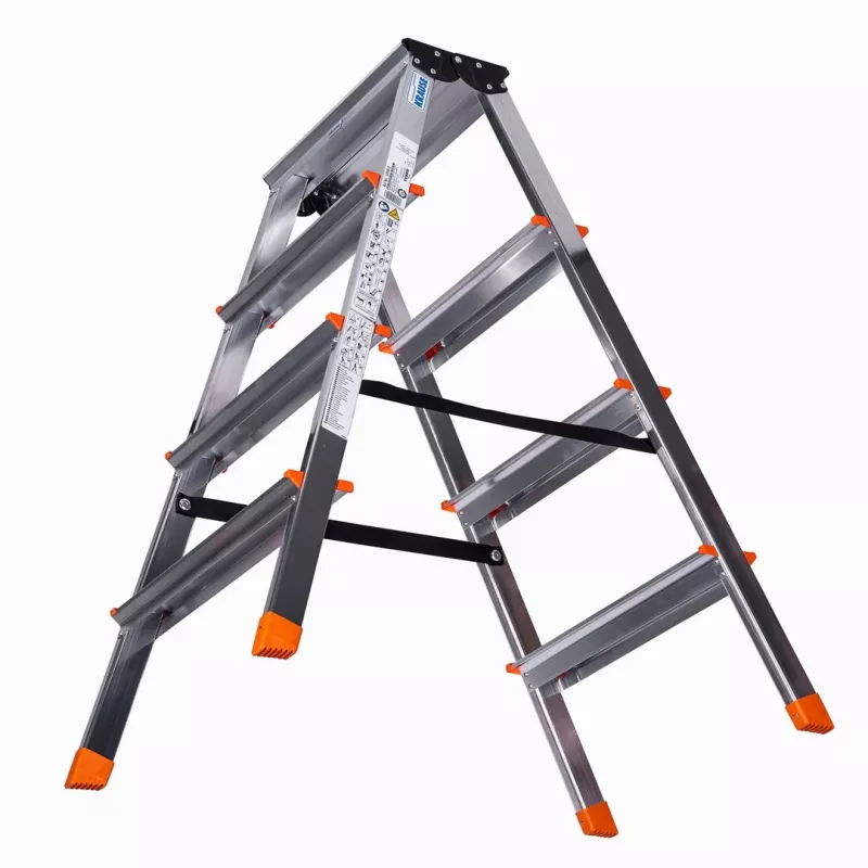 Krause Dopplo dubbelzijdige staande ladder zilver