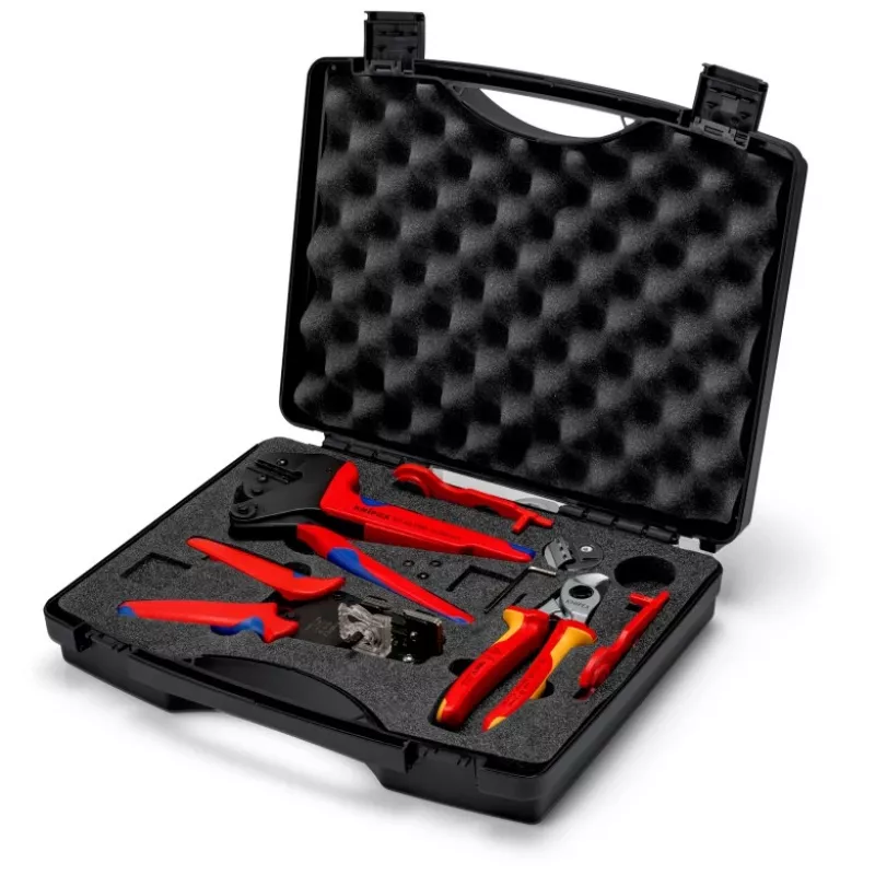 Krimptangenset Knipex 97 91 04 V01 grijs oranje rood 5 stuks