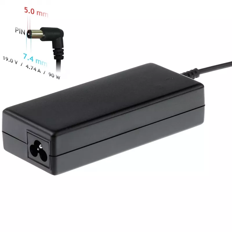 Akyga AK-ND-04 notebookvoeding 19 V / 4,74 A, 90 W, 7,4 x 5,0 mm stekker met pin, voor HP