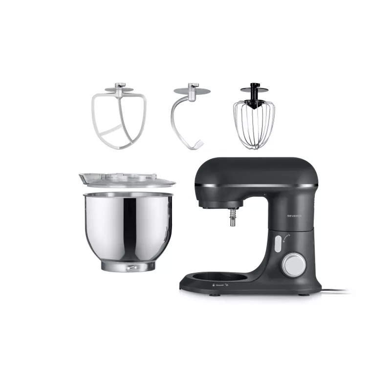 SEVERIN KM 3899 keukenmachine — 1200 W, 5,3 l RVS-kom, zwart