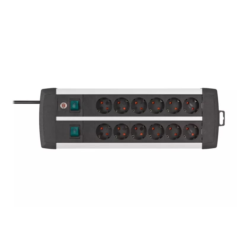 Verlengsnoer Brennenstuhl 1391000912 3m 12 stopcontacten binnen zwart wit