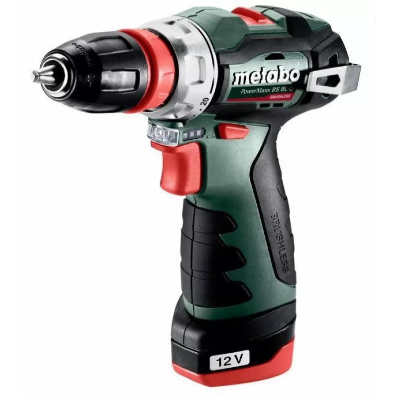 Metabo PowerMaxx BS BL Q 601749500 accuboor-schroefmachine, 12V, 38 Nm, 2x 2,0 Ah