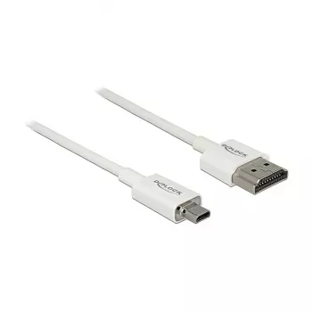 HDMI-kabel DeLOCK 85147 0,25 m Type-A naar Type-D wit