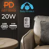 Power splitter MACLEAN MCE249 F/W – 2x stopcontacten (16A + 6A) en 4x USB (2x A, 2x C PD 20W)