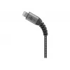 Goobay 49269 USB-A-naar-Lightning-kabel, 2 m, textielomhulling, metalen stekkers, MFi-gecertificeerd, USB 2.0, spacegrijs/zilver