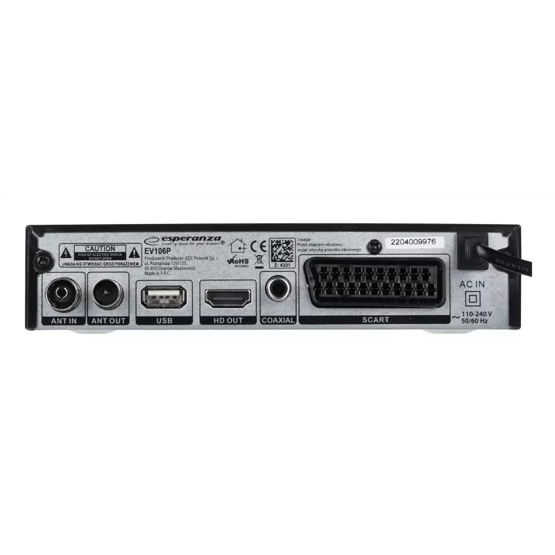 Decoder Tuner TV DVB-T2 Hevc H.265 kabel HDMI