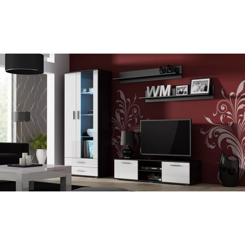 Cama tv-standaard SOHO 140 zwart/wit glanzend