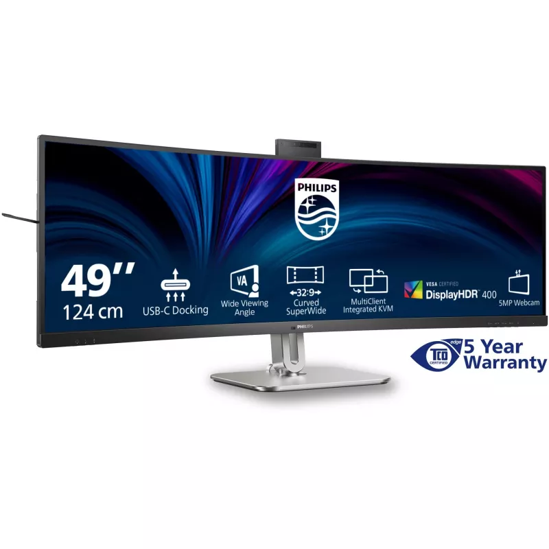 Philips 5000 series 49B2U5900CH/00 computermonitor 124 cm (48,8 inch) 5120 x 1440 pixel Dual QHD LCD zwart