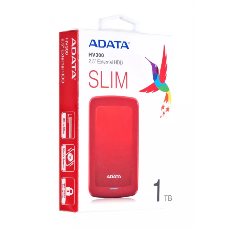 ADATA HV300 externe harde schijf 1 TB 2,5 inch USB 3.2 Gen 1 (3.1 Gen 1) rood
