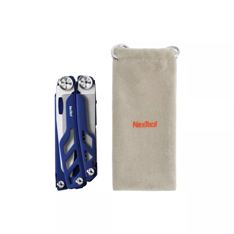 Multitool Nextool FLAGSHIP Pro NE20271 16-in-1 zakmes multitool, roestvrijstalen bladen, blauw, 11 cm gevouwen