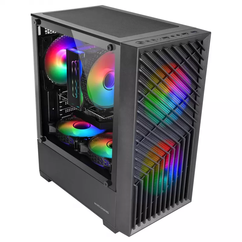 Tacens Mars MC-VORTEX mATX-behuizing, zwart, 3 x 120 mm FRGB-ventilatoren