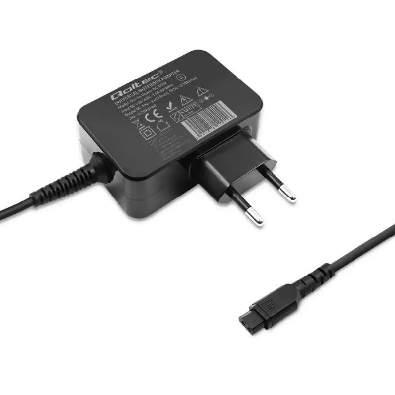 Universele voeding QOLTEC 52414 65W met 10 verwisselbare stekkers