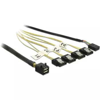 Kabel DeLOCK Mini SAS HD SFF-8643 naar 4xSATA 7p 1m
