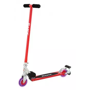 Klassieke step Razor S Spark Sport — stalen frame, opvouwbaar, 2 wielen, voetrem, voor kinderen vanaf 8 jaar, maximale belasting 100 kg, zwart/rood