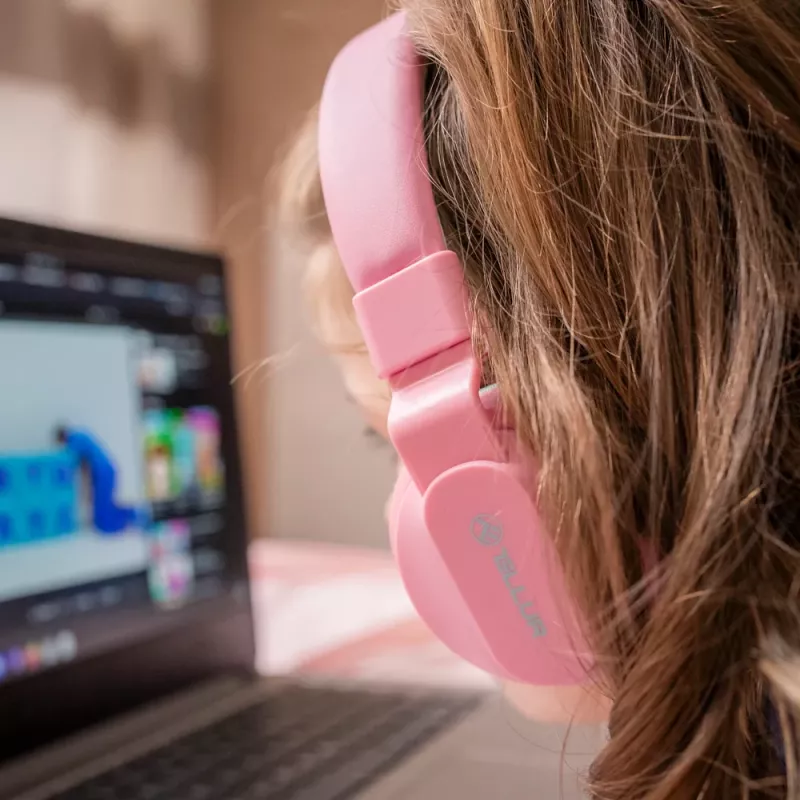 Hoofdtelefoon Tellur Buddy Bluetooth over-ear roze