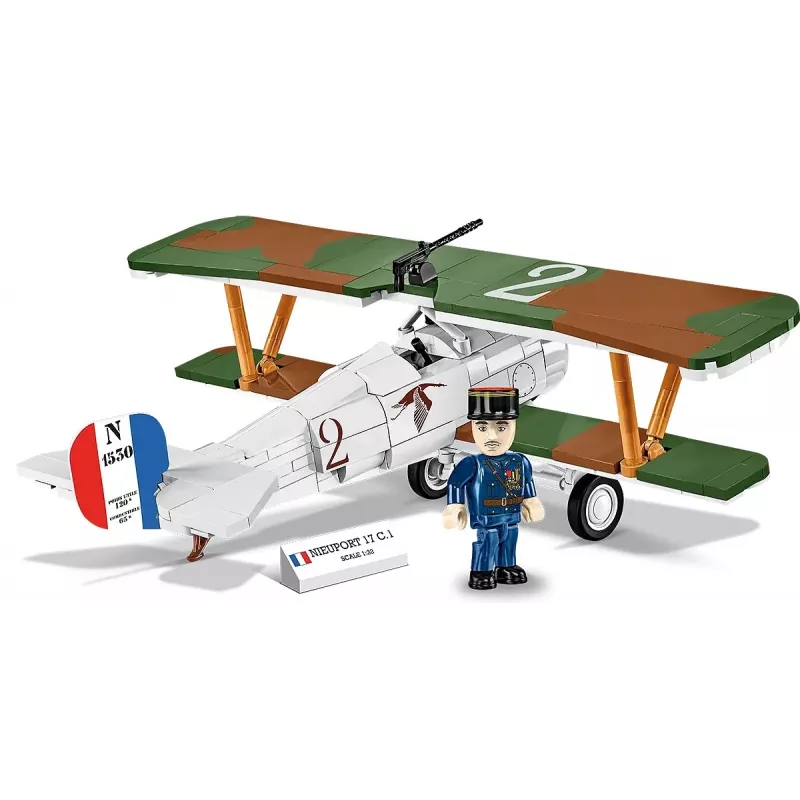 Constructieset Cobi Blocks Nieuport 17 C.1 277 stuks — modelvliegtuigbouwpakket, verzamelbaar steekblokjesset