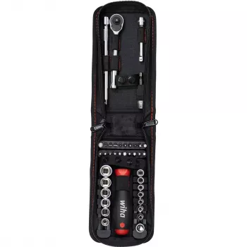 Wiha 44684 dop- en bitset 1/4 inch, 40-delig, in riemtas