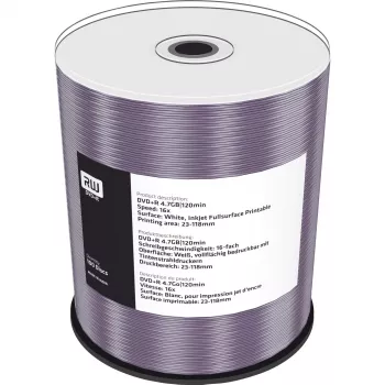 MediaRange inkjet fullsurface-printable - 100 x DVD+R 16x - opslagmedium (MR414)