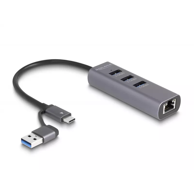 DeLOCK 64282 laptop-dockingstation & poortreplicator bekabeld USB 3.2 Gen 1 (3.1 Gen 1) Type-C grijs (64282)