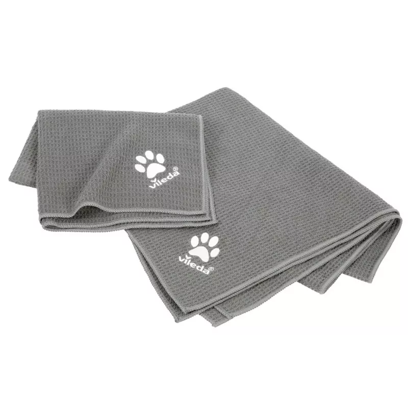 Handdoek VILEDA Pet Wipes 172650 450x700 mm, polyester, machinewasbaar, grijs