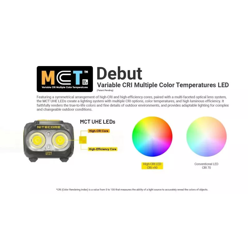 Nitecore UT27 MCT zwart, geel hoofdlamp-LED