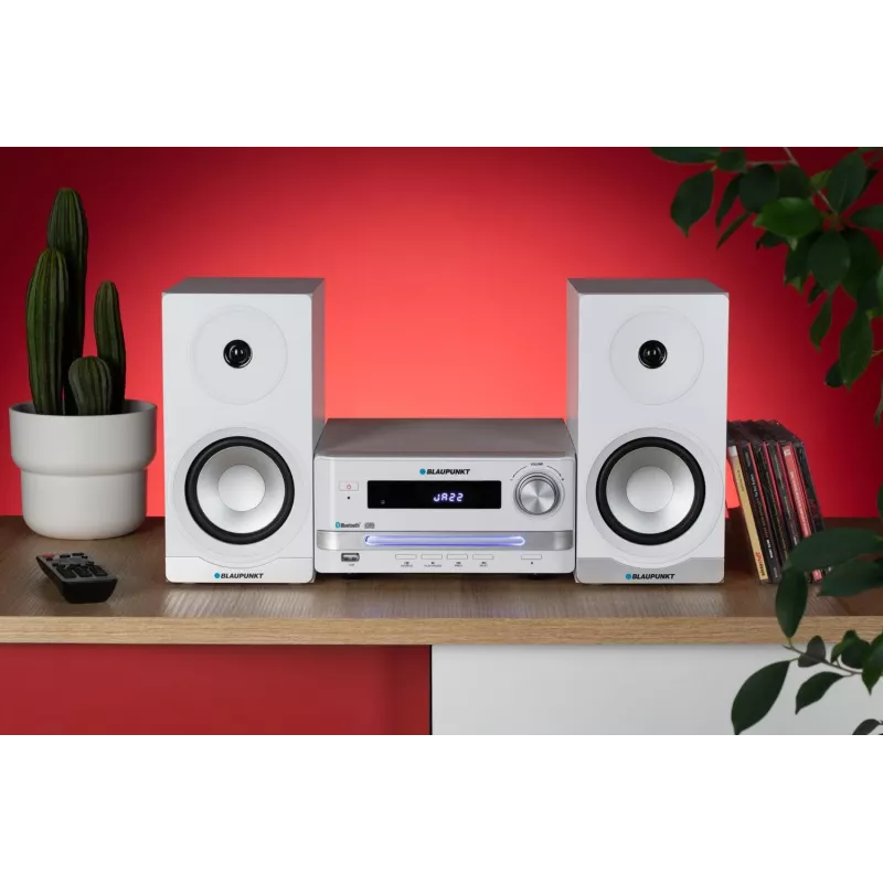 Home audio microsysteem BLAUPUNKT MS16BT 15 W, CD/USB/MP3, Bluetooth, FM RDS, wit
