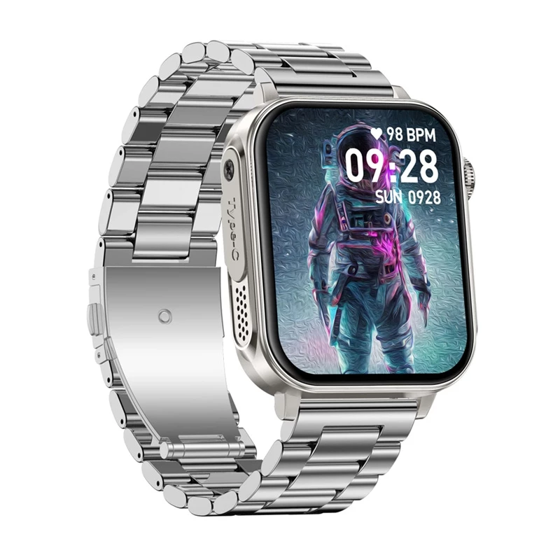 Smartwatch Colmi P80 Steel zilver met Bluetooth en hartslagmeter