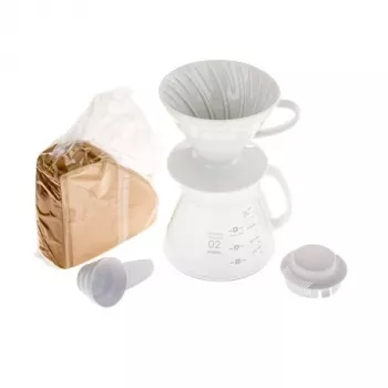 Papieren koffiefilters HARIO voor ronde HARIO-koffiemachine, 100 stuks, wit