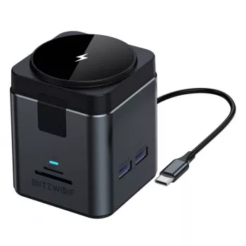 Dockingstation BlitzWolf BW-TH17 9-in-1 met 15W oplader — USB-C, HDMI, PD-aansluitingen