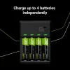 Lader Green Cell GC VitalCharger met 4× AA 2000mAh NiMH-accu's